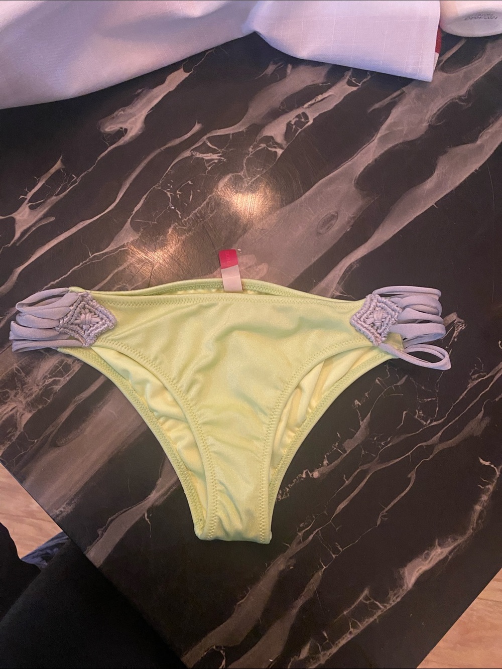 Victoria's Secret Pale Lime & Silver Bikini Bottom